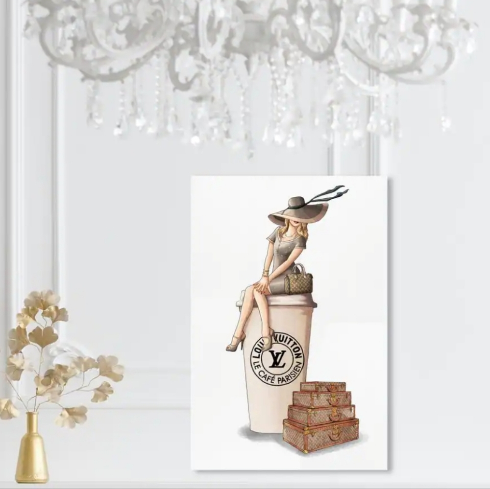 Design District Cafe Au Lait Paris Canvas Wall Art